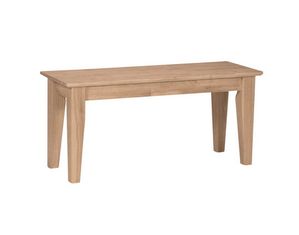 International Concepts Unfinished Shaker Style Bench