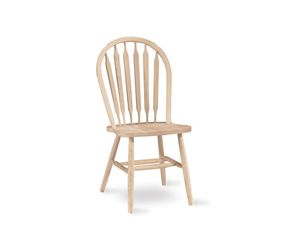 International Concepts Unfinished Windsor Plain Legs Arrowback Chair