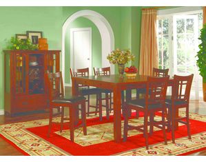 Lifestyle California Eureka Counter Height Side Chair - Fretwork Back w/ Upholstered Seat