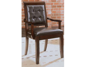 American Drew Tribecca Leather Upholstered Arm Chair - Set of 2