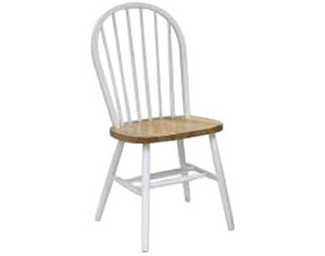 International Concepts 37 inch High Spindleback Chair with Plain Legs in White and Natural