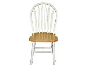 International Concepts 38 inch High Arrowback Chair with Turn Legs in White and Natural