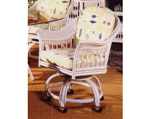 South Sea Rattan 5400 Plantation Scattered Back Swivel Tilt Caster Dining Chair