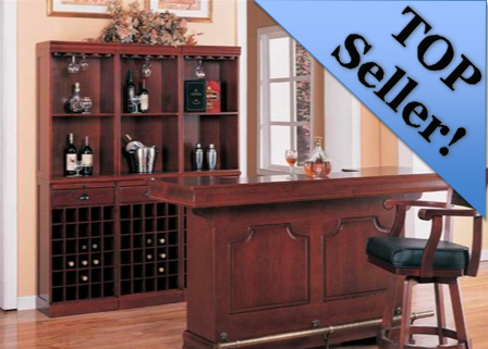 Union Square Traditional Home Bar in Cherry - FREE Dry Sink and Wine Rack! image