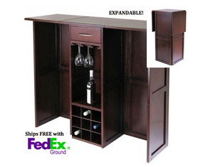 Winsome Newport Home Bar Expandable Counter - Fast FREE FedEx Shipping!