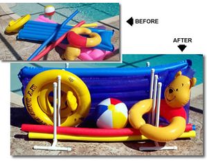 Blue Wave Raft and Float Caddy with Optional Towel Rack and Hamper