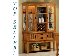 Union Square Mission China Cabinet - Free Wine Rack!