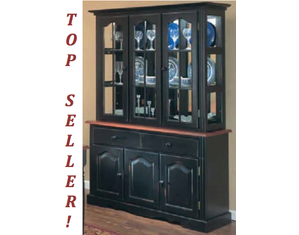Entree Black and Cherry China Cabinet - FREE Inside Delivery!