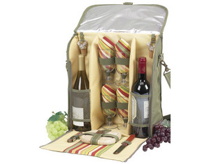Picnic at Ascot Santa Barbara Wine Carrier for 4 - Fast FREE FedEx Shipping!