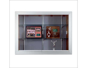 Marsh Industries 50 Series Burlap Fabric Wall Mounted Sliding Glass Door Display Case