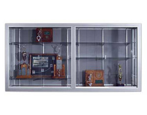 Marsh Industries 50 Series Vinyl Fabric Wall Mounted Sliding Glass Door Display Case