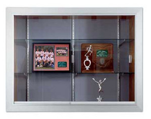 Marsh Industries 60 Series Natural Cork Wall Mounted Sliding Glass Door Display Case
