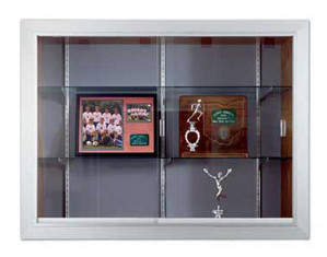 Marsh Industries 60 Series Vinyl Fabric Wall Mounted Sliding Glass Door Display Case