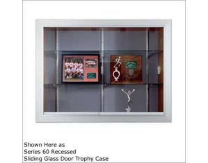 Marsh Industries 70 Series Natural Cork Wall Mounted Sliding Glass Door Display Case