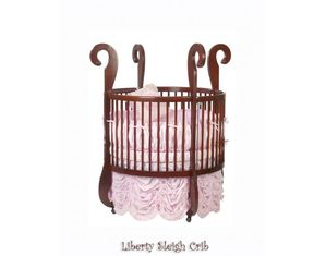 Little Miss LIberty Liberty Sleigh Wood Round Crib - FREE Inside Delivery!