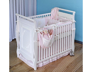 Sweet Beginnings Floral and Vines Open Sleigh Crib