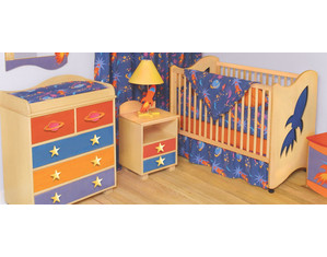 Room Magic Star Rocket Nursery Crib Set