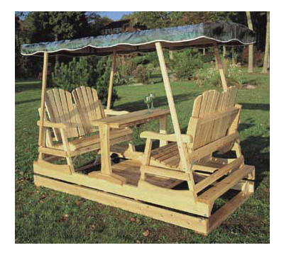 Rustic Natural Cedar Deluxe Patio Glider