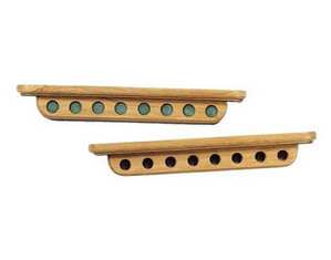 Hampton Ridge 2-Piece Oak Wall Pool Cue Rack - Fast FREE FedEx Shipping!