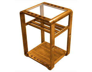 Sterling Deluxe 10 Pool Cue Rack Floor Stand with Glass Top - Fast FREE FedEx Shipping!