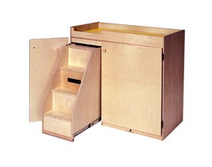 Steffy Wood Changing Table with Slide Out Steps