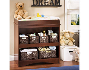 South Shore Peek-A-Boo Changing Table in Royal Cherry