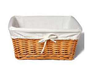 Burlington Basket 10 inch Willow Tapered Shelf Basket Set with Liner and Ribbons - Fast FREE FedEx Shipping!