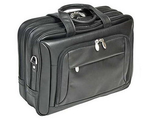 McKlein USA I Series Leather Expandable Double Compartment Briefcase
