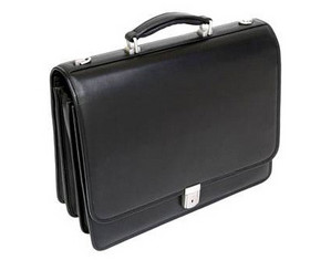 McKlein USA I Series Rivernorth Leather Triple Compartment Briefcase - Fast FREE FedEx Shipping!