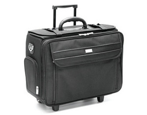 U S Luggage Ballistic Nylon Rolling Catalog Case with Hanging File - Fast FREE FedEx Shipping!