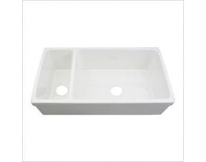 Whitehaus Farmhaus Fireclay Quatro Alove Reversible Fireclay Sink WHQDB542WHITE