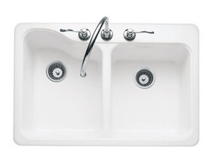 American Standard Silhouette Porcelain Double Bowl Undermount Kitchen Sink