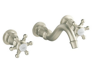 Kohler Antique Wall Mount Lavatory Faucet with Six-Prong Handle - Fast FREE FedEx Shipping!