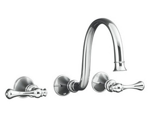 Kohler Revival 12 inch Spout Traditional Lever Handle Wall Mount Lavatory Faucet - Fast FREE FedEx Shipping!