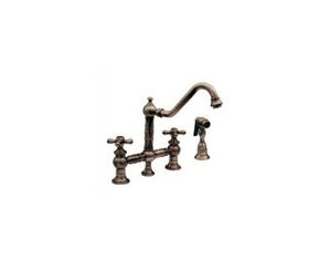 Whitehaus Vintage III Bridge Faucet with Side Spray and Swivel Spout WHKBTCR3-9201-ORB