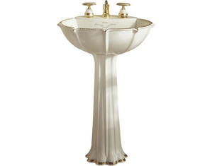 Save  on Prairie Flowers Pedestal Lavatory Sink at The Pedestal Sink Superstore