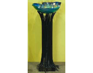 Bear Creek Glass Black Metal Organic vessel pedestal sink - FREE Inside Delivery!