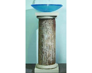 Bear Creek Glass Weathered Ivory Classic vessel pedestal sink - FREE Inside Delivery!