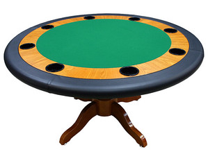 Da Vinci Imports 8 Player Solid Wood Poker Table with Leather Side Rails