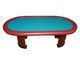 Cherry with Blue Felt and Burgundy Armrest