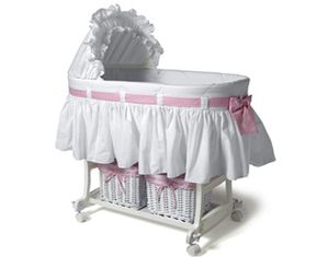 Burlington Basket 252 Bassinet with Cloth Hood and Baskets - Fast FREE FedEx Shipping!