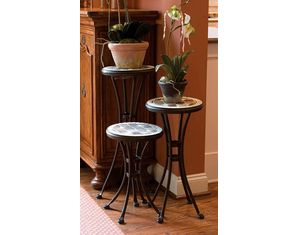 Alfresco Home Portobello Round Plant Stands Set of 3