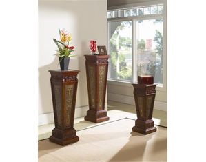 Fairfax Home Furnishings Carved Wood Plant Stand Pedestal