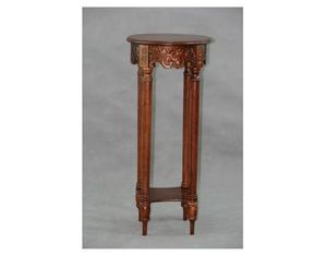 ICI Carved Round Tall Plant Table