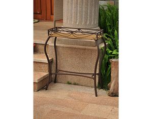ICI Valencia Resin Wicker Steel Rectangular Plant Table