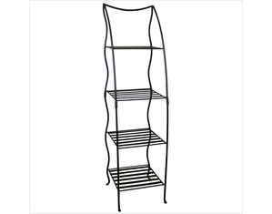 Pangaea Home and Garden Corner Plant Stand Four Layer in Black