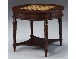 Powell Masterpiece Round Game Table with Game Pieces