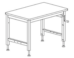 Production Basics Four Post Hand Crank Adjustable Worktable