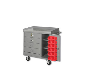 Pucel-Grizzly PDC Series Mobile Cabinet with IL-1225 Inner Louvered Door Unit