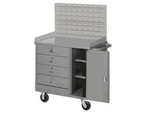 Pucel-Grizzly PDC Series Mobile Cabinet with OL-1836 Louvered Panel